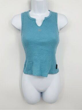 Joe Boxer Vintage Y2K Blue Star Rhinestone Cropped Tank Top Streetwear
